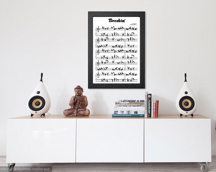 BREAKDANCING MUSIC SHEET POSTER image 1