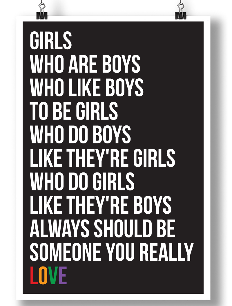 GIRLS & BOYS BLUR LYRICS POSTER