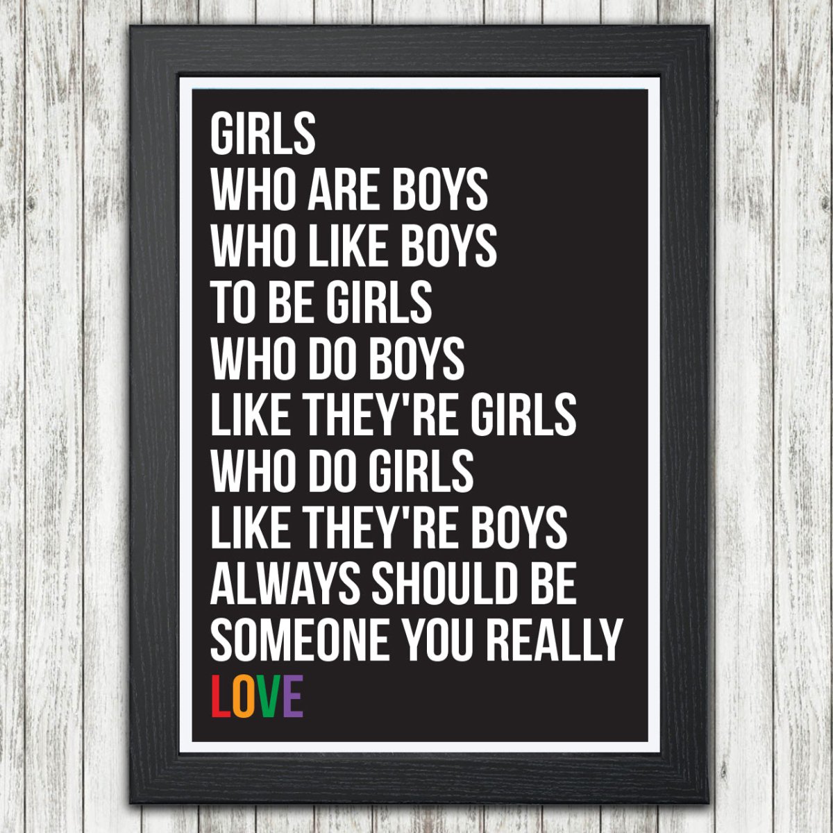 GIRLS & BOYS BLUR LYRICS POSTER