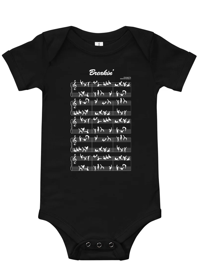 BREAKDANCING MUSIC NOTES ONESIE & TEE - Mixerfriendly