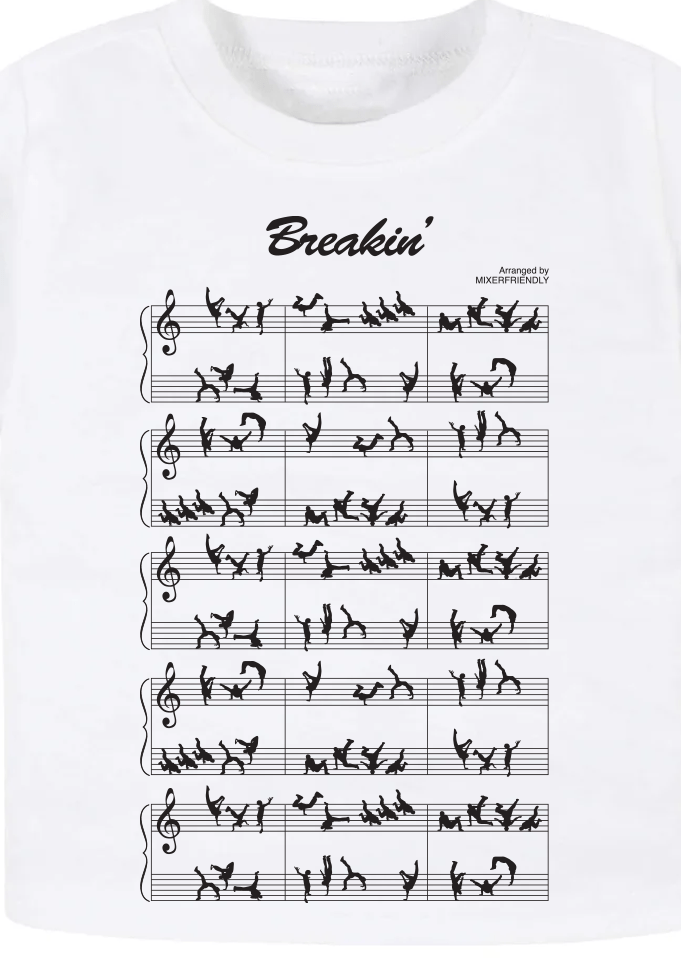 BREAKDANCING MUSIC NOTES ONESIE & TEE - Mixerfriendly