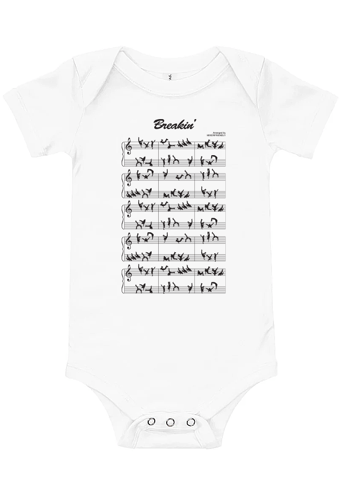 BREAKDANCING MUSIC NOTES ONESIE & TEE - Mixerfriendly
