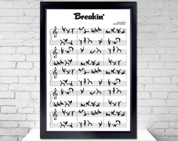 BREAKDANCING MUSIC SHEET POSTER image 2