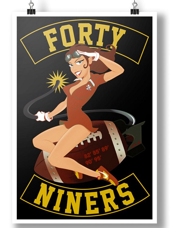 49ERS FOOTBALL WWII ILLUSTRATION POSTER - Mixerfriendly