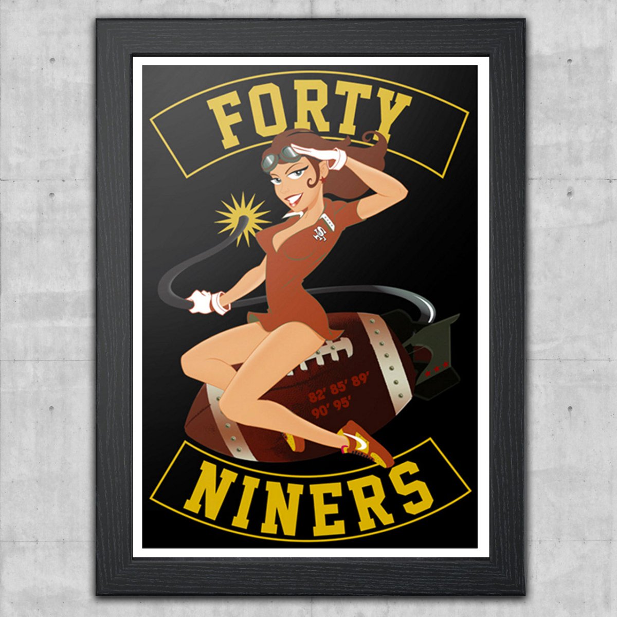 49ERS FOOTBALL WWII ILLUSTRATION POSTER - Mixerfriendly