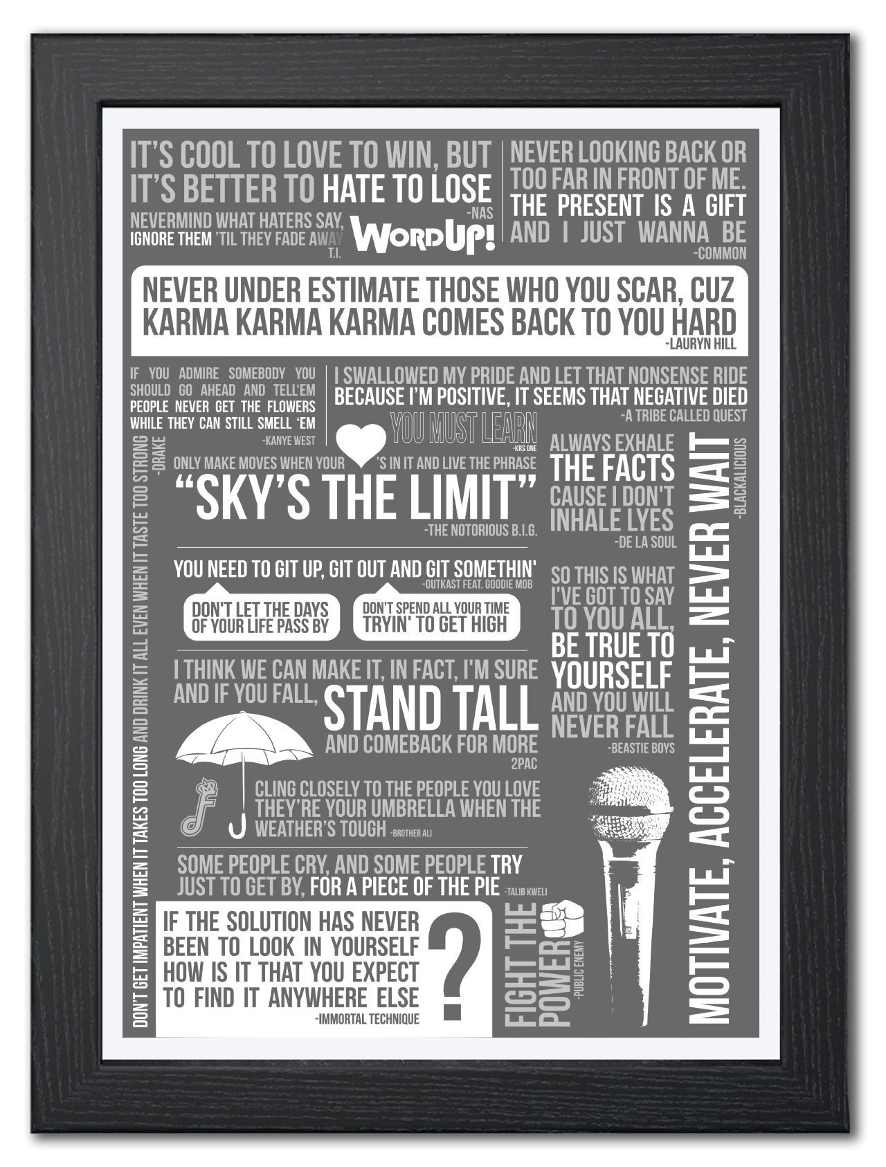 HIP HOP POSITIVE LYRICS POSTER