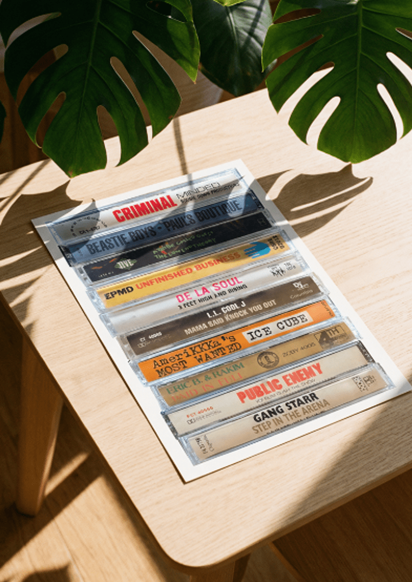 CLASSIC HIP HOP CASSETTE TAPES POSTER