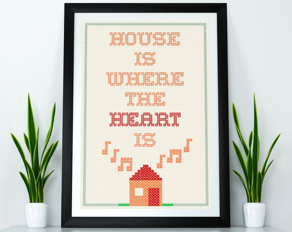 CROSS STITCH HOUSE MUSIC POSTER - Mixerfriendly
