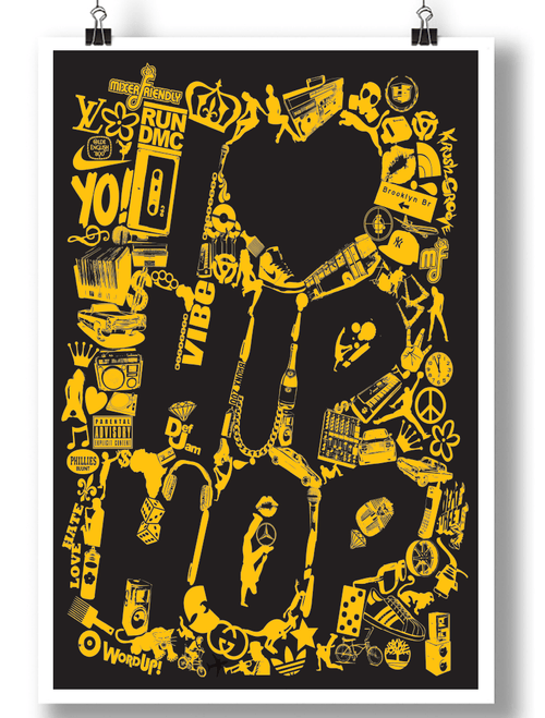 I LOVE HIP HOP ILLUSTRATION POSTER – Mixerfriendly
