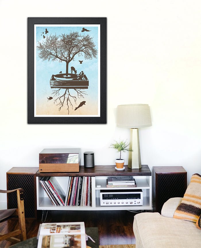 NATURE VINYL RECORD TREE POSTER
