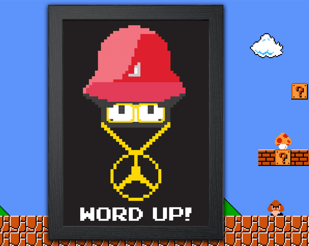 WORD UP 8-BIT MARIO BROS POSTER - Mixerfriendly