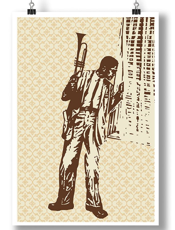 MALCOLM X HOLDING TRUMPET POSTER - Mixerfriendly